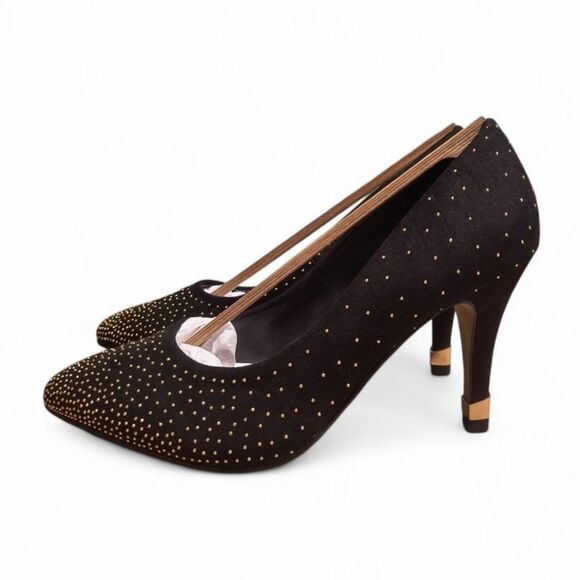 Apt. 9 Accent Studded Black Heels - Picture 3 of 9